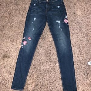 Express Jeans with Flowers NWOT